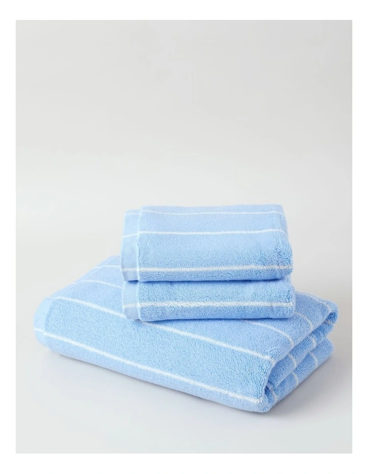 Pinstripe Towel Range in Azure image 1