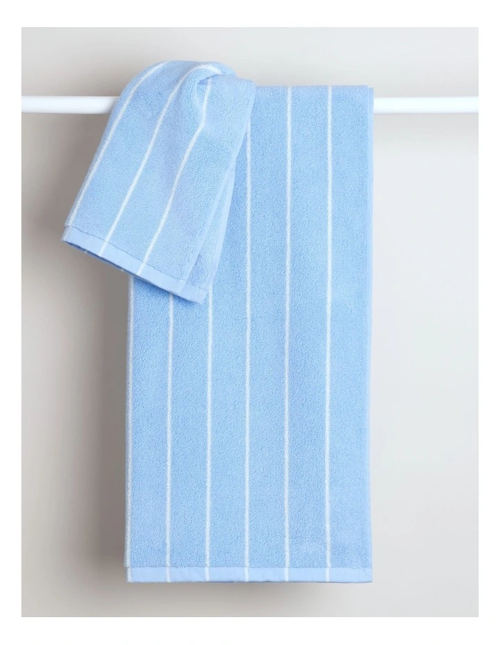 Pinstripe Towel Range in Azure image 2