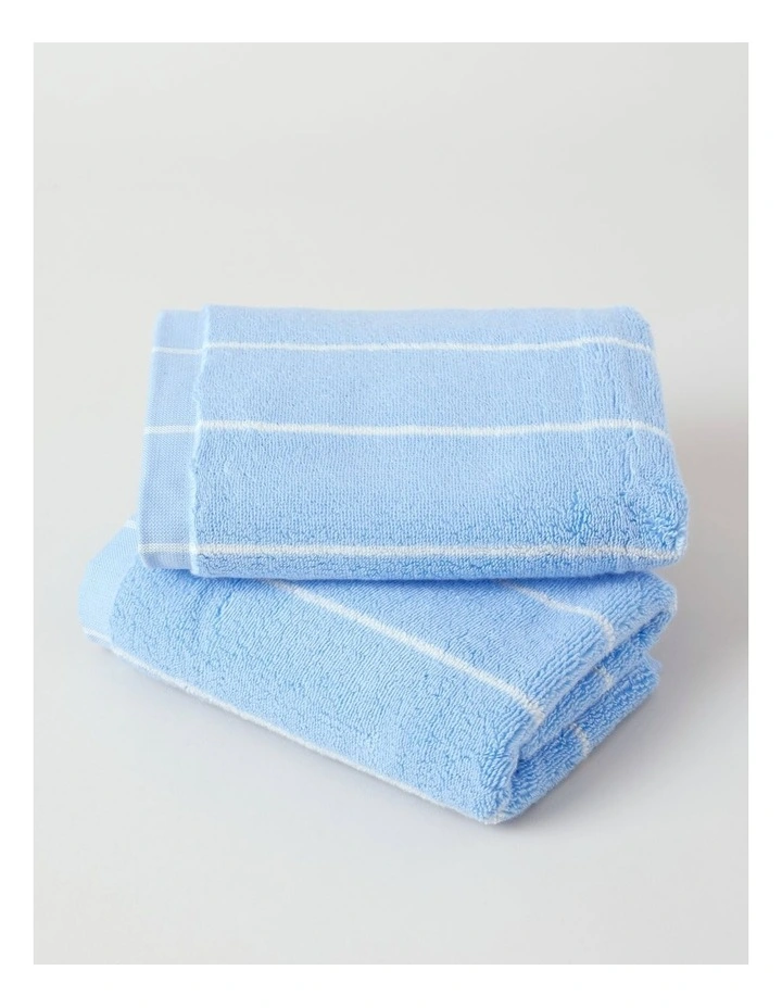 Pinstripe Towel Range in Azure image 4