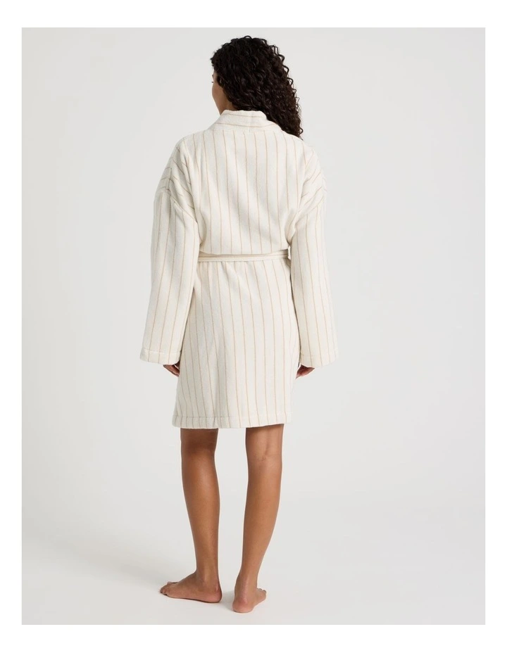 Pinstripe Bath Robe in Caramel image 5