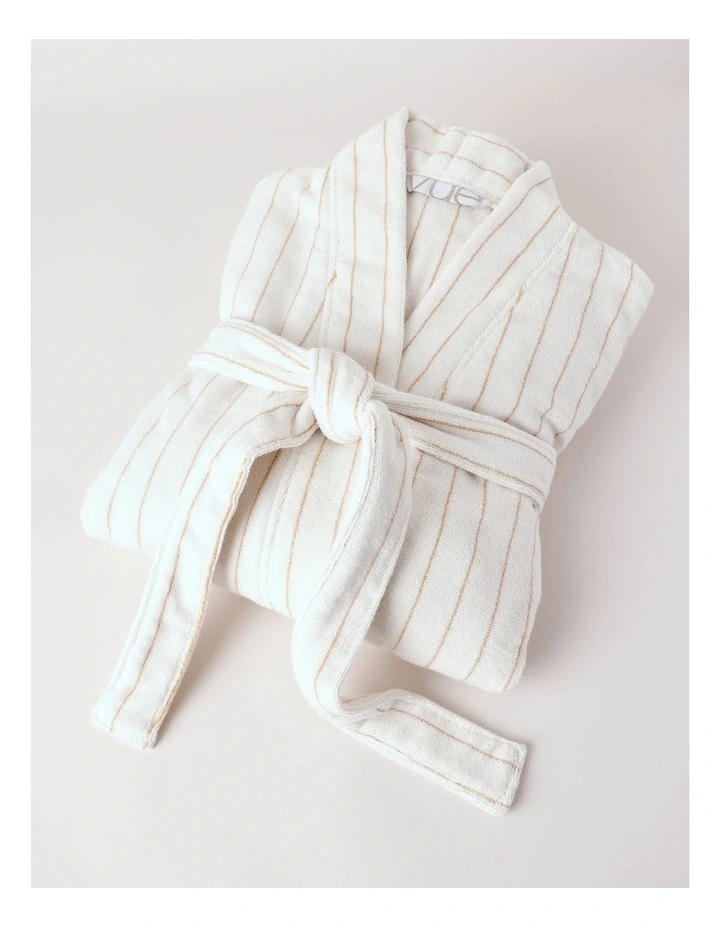 Pinstripe Bath Robe in Caramel image 6