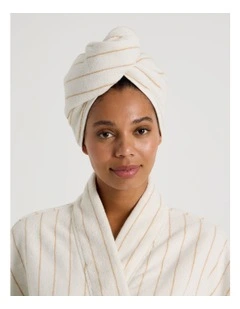 Pinstripe Hair Wrap in Caramel