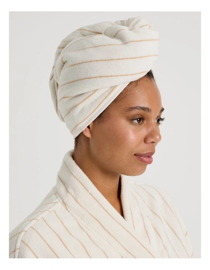 Pinstripe Hair Wrap in Caramel image 2