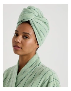 Vue Pinstripe Hair Wrap in Forest