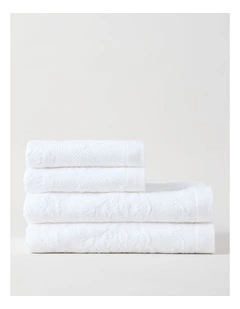 Margot Jacquard Towel Set in White