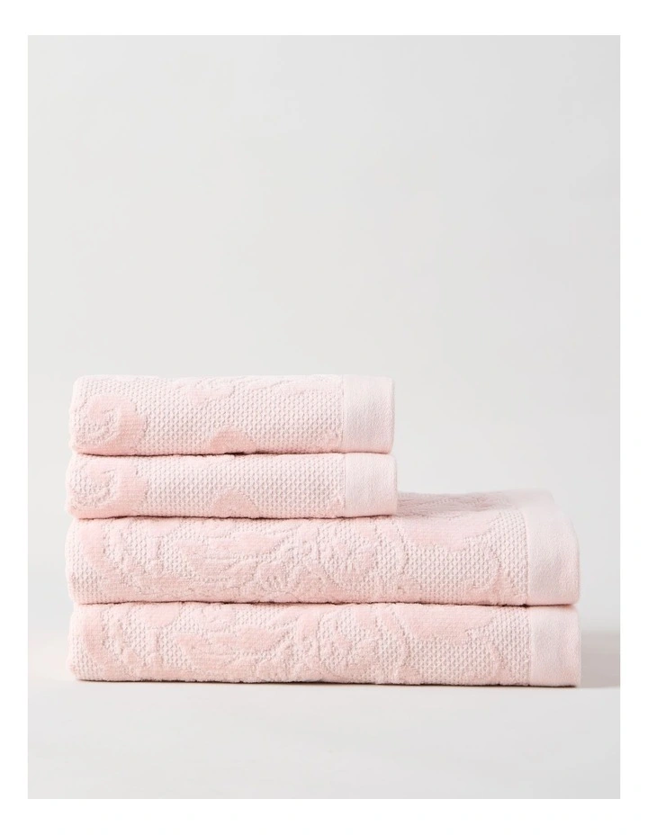 Margot Jacquard Towel Set in Pink image 1
