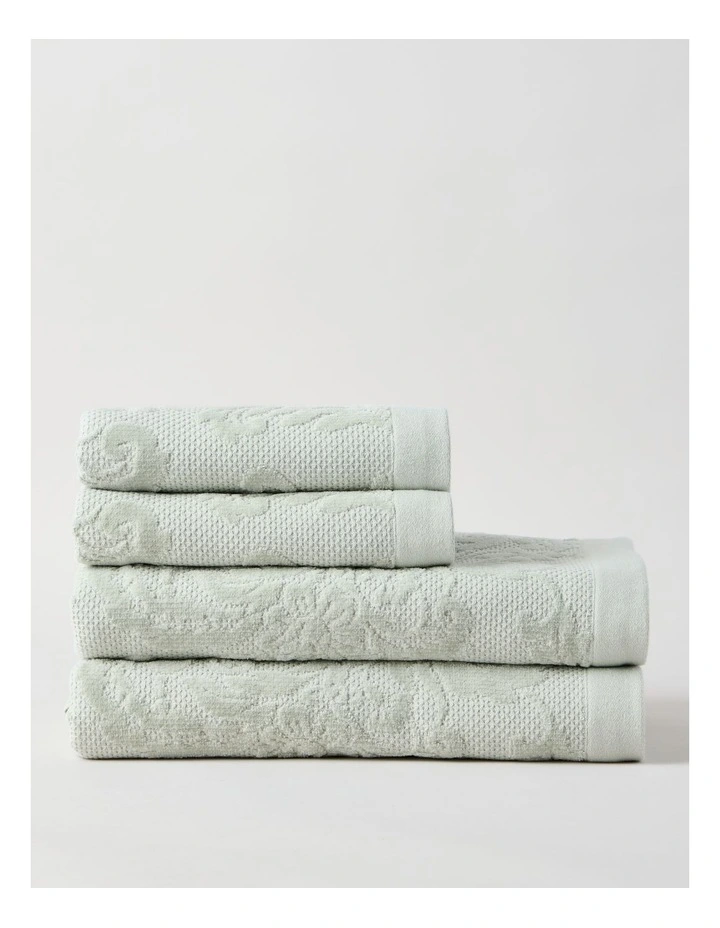 Margot Jacquard Towel Set in Sage image 1