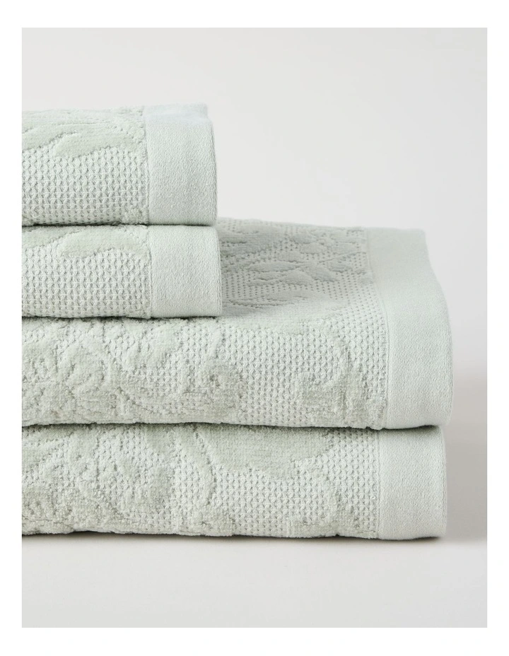 Margot Jacquard Towel Set in Sage image 3