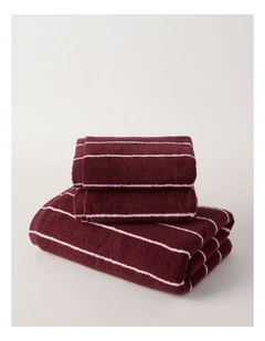Vue Pinstripe Towel Range in Red Velvet