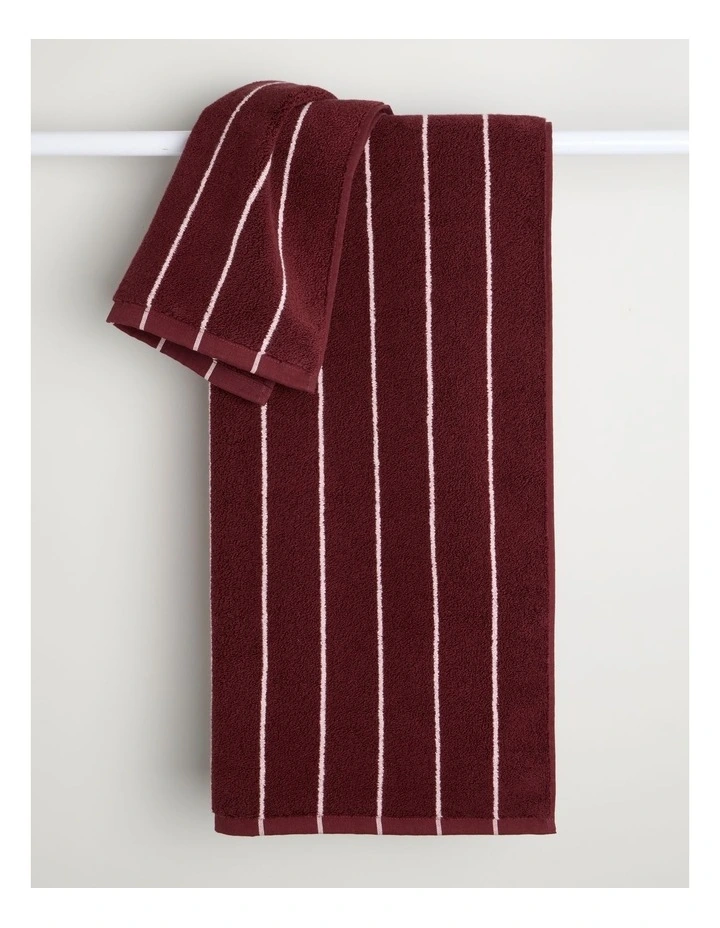 Vue Pinstripe Towel Range in Red Velvet image 2