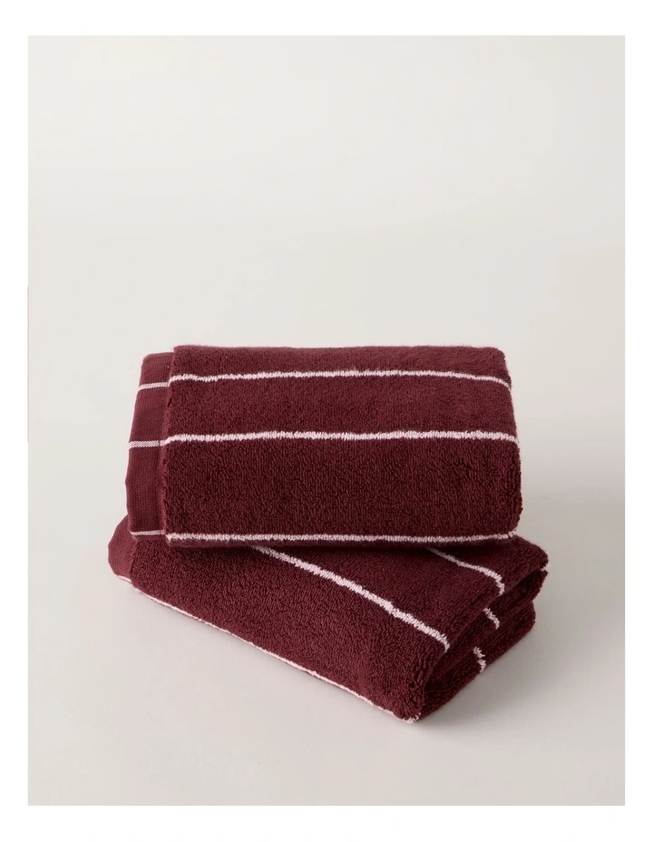 Vue Pinstripe Towel Range in Red Velvet image 4