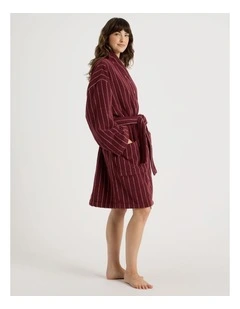 Pinstripe Bath Robe in Red Velvet
