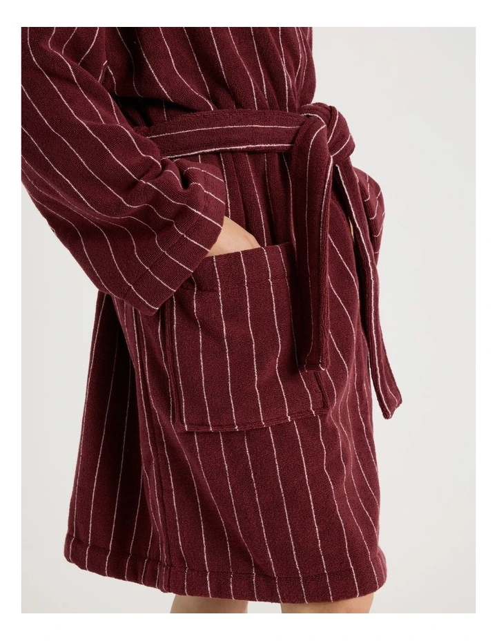 Pinstripe Bath Robe in Red Velvet image 4