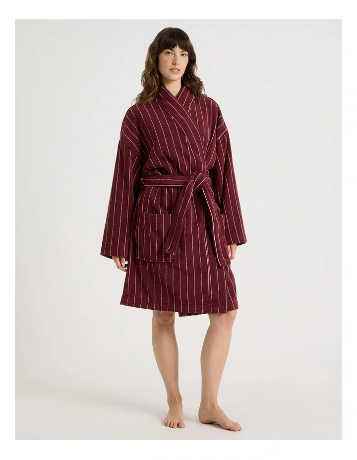Pinstripe Bath Robe in Red Velvet image 5