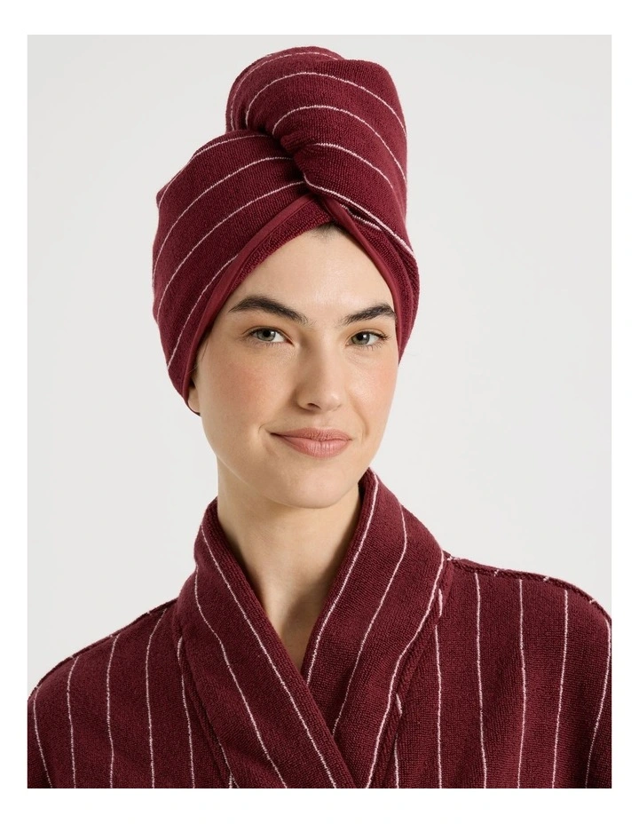 Vue Pinstripe Hair Wrap in Red Velvet image 1