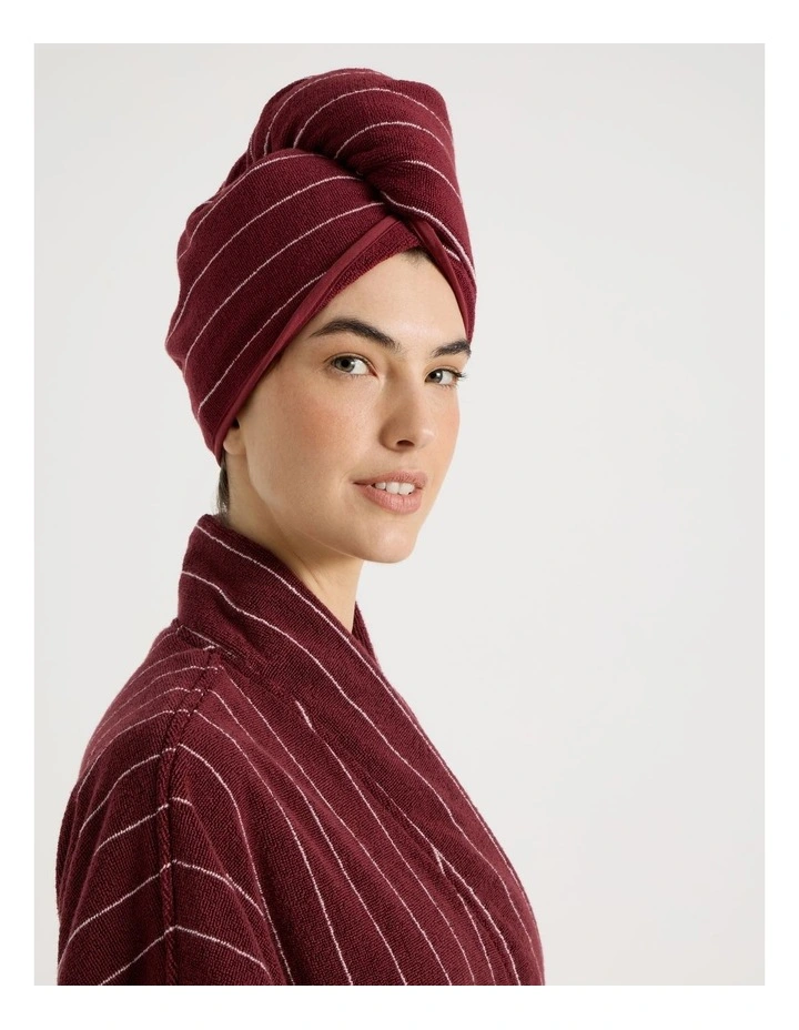 Vue Pinstripe Hair Wrap in Red Velvet image 2