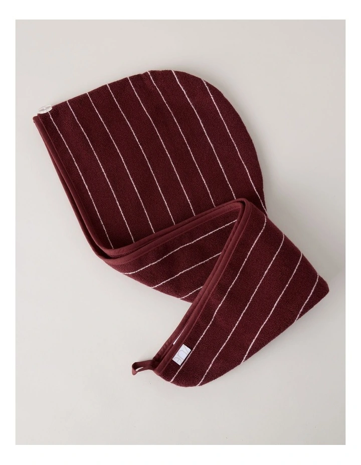 Vue Pinstripe Hair Wrap in Red Velvet image 4