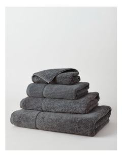 Vue Combed Cotton Ribbed Towel Range in Washed Black