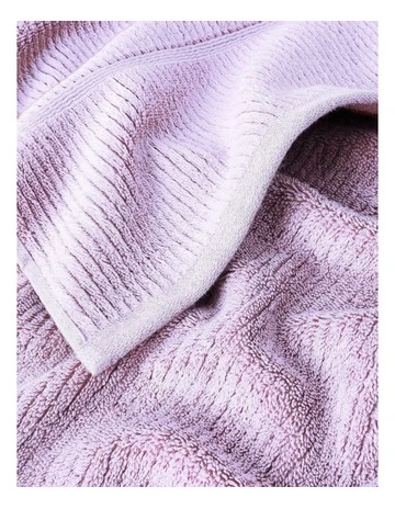 Combed Cotton Ribbed Towel Range in Purple Heather