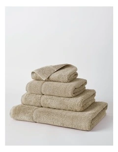 Combed Cotton Ribbed Towel Range in Straw