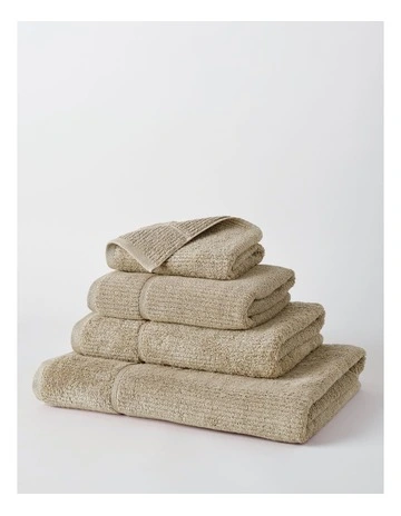 Combed Cotton Ribbed Towel Range in Straw