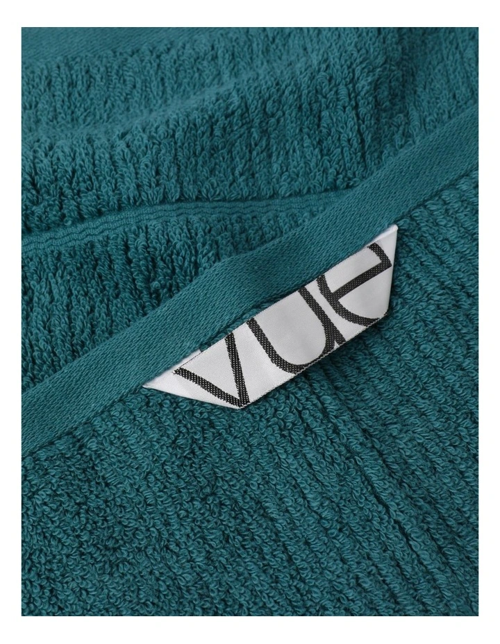 Combed Cotton Ribbed Towel Range in Teal image 3