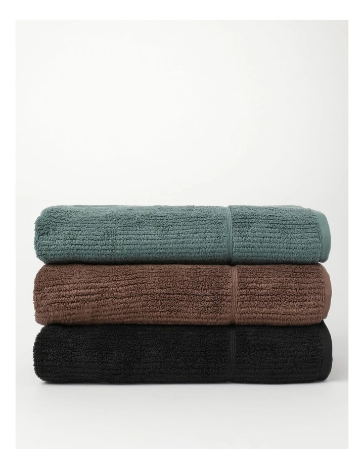 Combed Cotton Ribbed Towel Range in Teal image 4