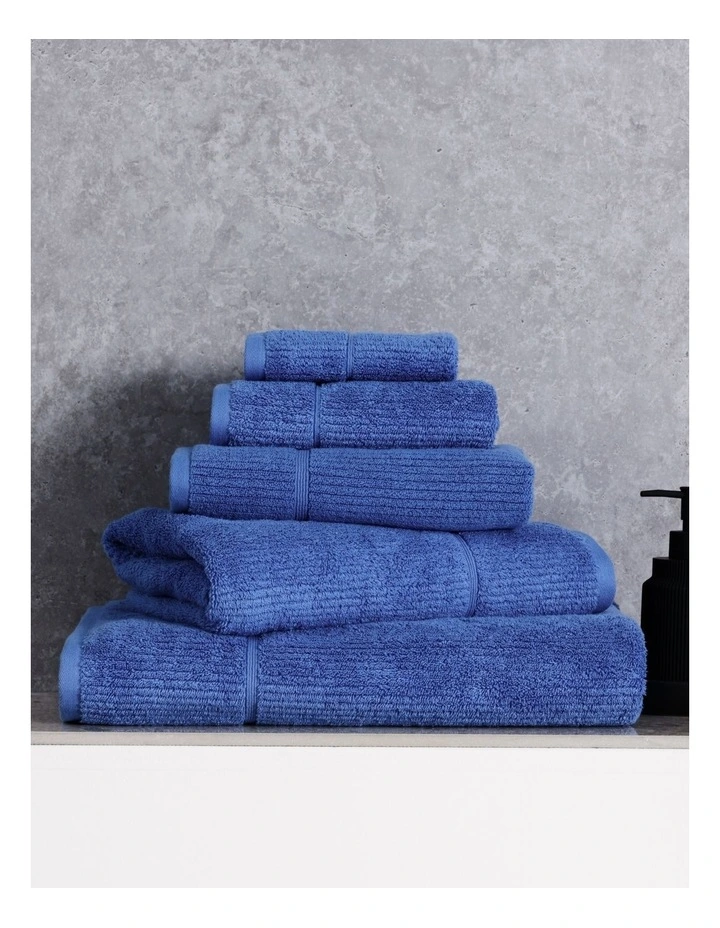 Vue Combed Cotton Ribbed Towel Range In Electric Blue | MYER