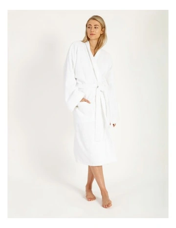 Australian Cotton Bath Robe in White