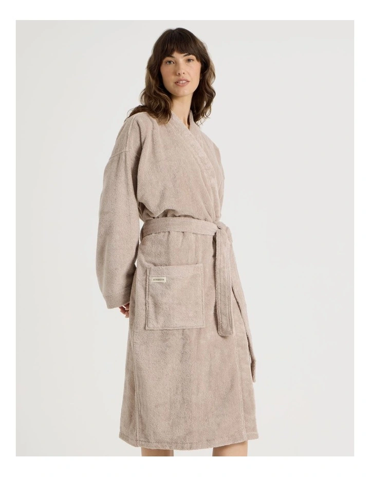 Australian Cotton Bath Robe in Stone image 4