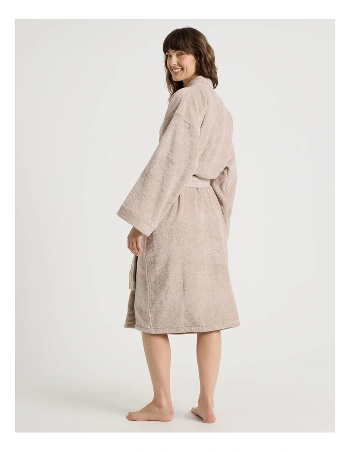 Australian Cotton Bath Robe in Stone image 6