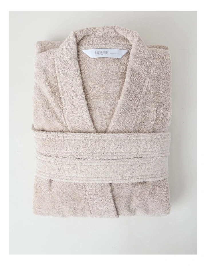 Australian Cotton Bath Robe in Stone image 7
