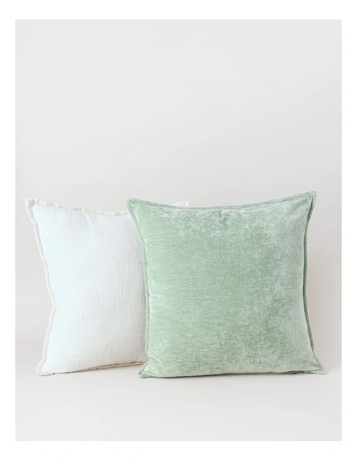 Valerie Velvet Chenille Cushion in Sage image 5