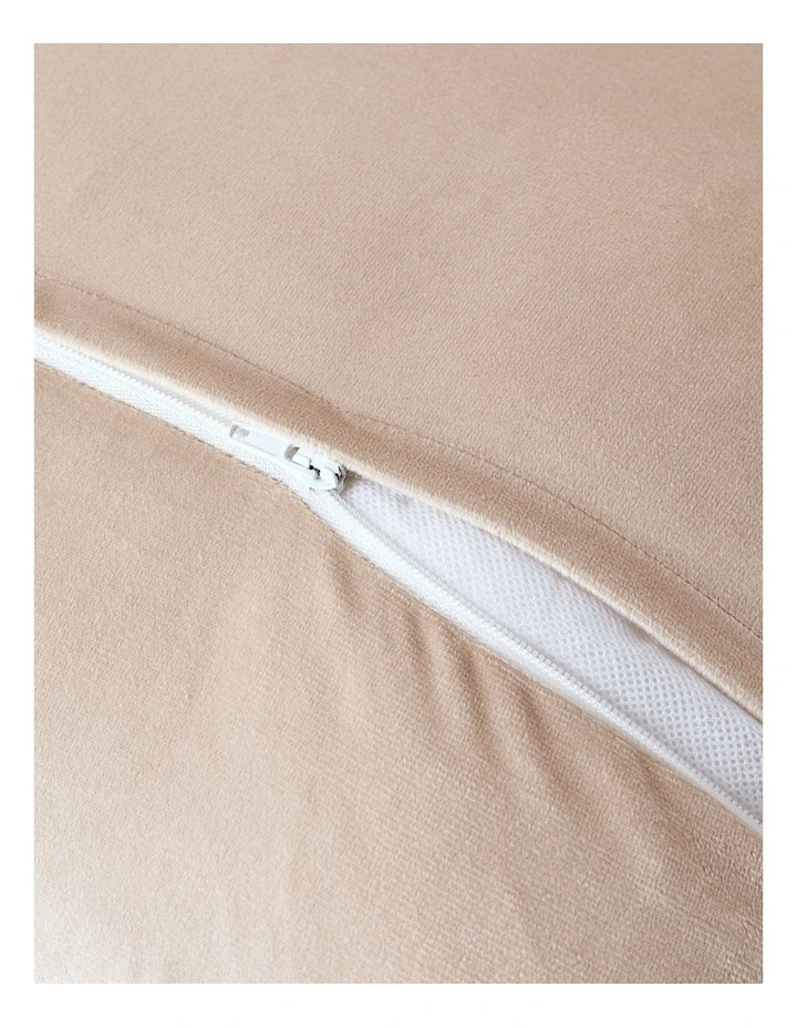 Velvet Scalloped Cushion in Natural image 5