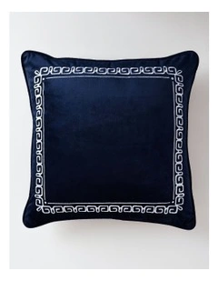 Grecian Key Cushion in Navy
