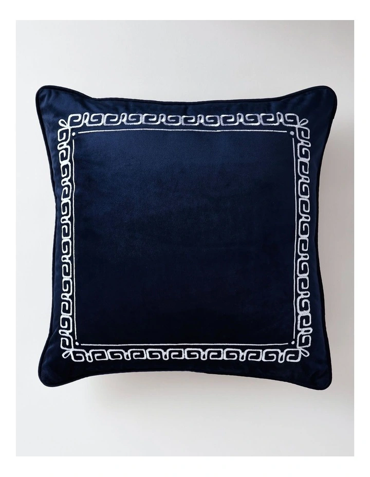 Grecian Key Cushion in Navy image 1