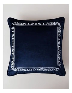 Grecian Key Cushion in Navy