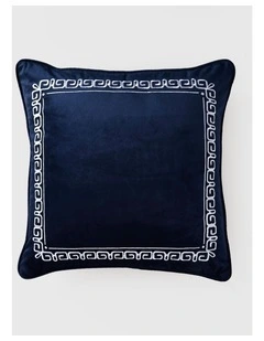Grecian Key Cushion in Navy