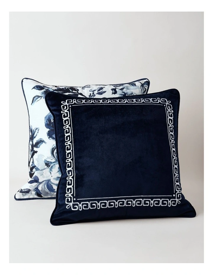 Grecian Key Cushion in Navy image 2