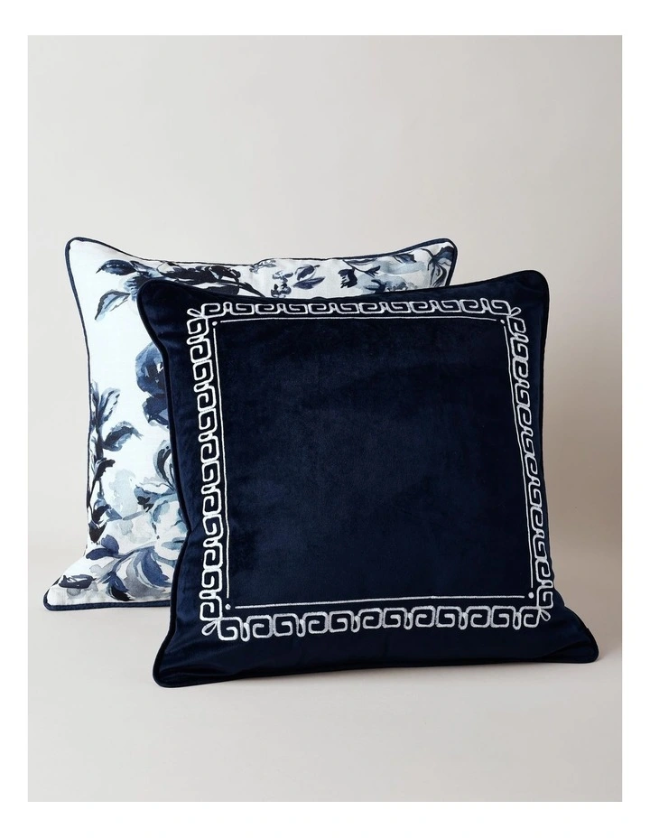 Grecian Key Cushion in Navy image 2
