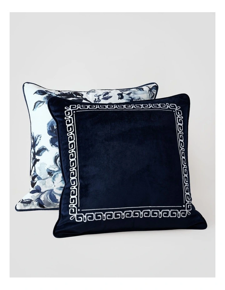 Grecian Key Cushion in Navy image 5