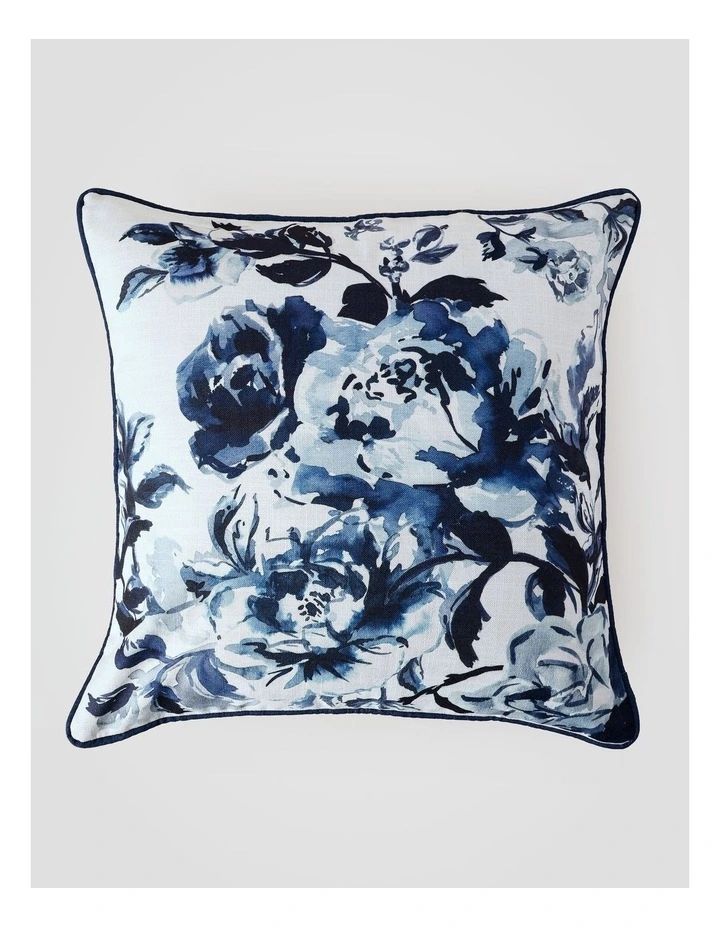 Delphine Floral Cushion in Blue image 1