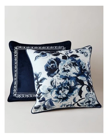 Delphine Floral Cushion in Blue