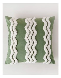 Tufted Wiggle Cushion in Dusky Green