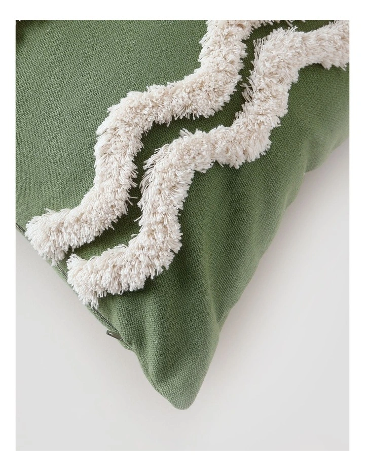 Tufted Wiggle Cushion in Dusky Green image 2