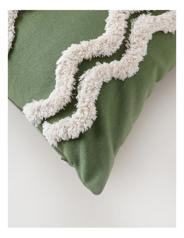 Tufted Wiggle Cushion in Dusky Green image 2