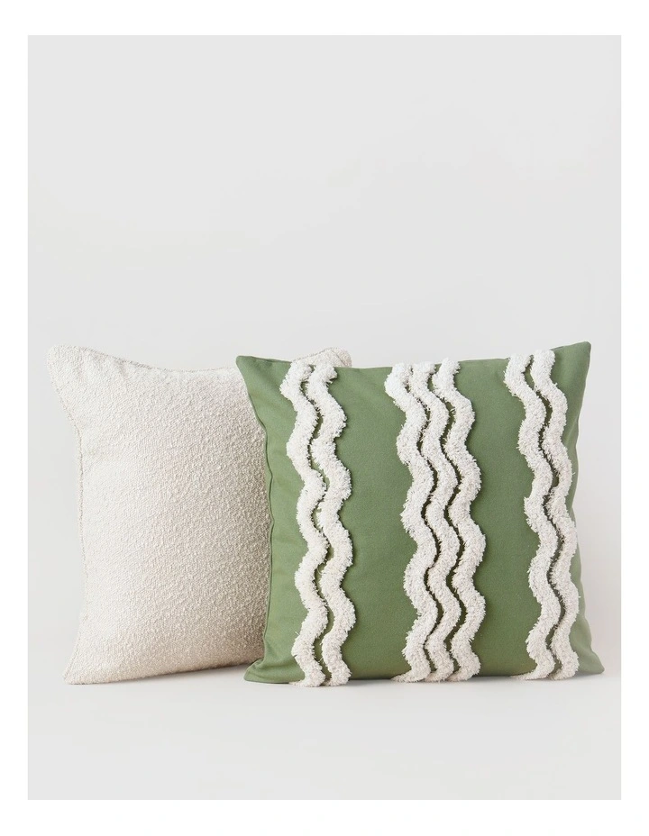 Tufted Wiggle Cushion in Dusky Green image 5