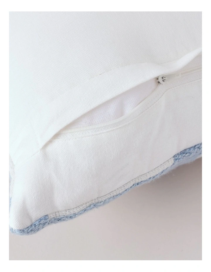 Trellis Textured Cushion 50x50 in Blue image 4