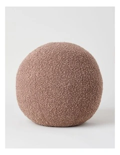 Boucle Ball Cushion in Chocolate
