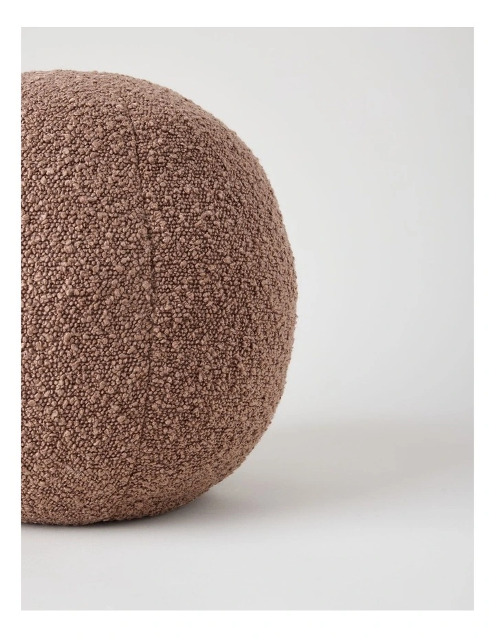 Boucle Ball Cushion in Chocolate image 2